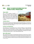 BSE: Need to Know Information for Agricultural Producers