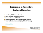 Ergonomics in Agriculture: Blueberry Harvesting
