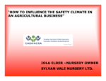 How to Influence the Safety Climate in an Agricultural Business