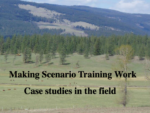 Making Scenario Training Work -Case Studies in the Field