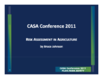 Risk Assessment in Agriculture
