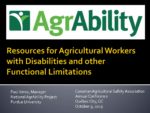Resources for Agricultural Workers with Disabilities and Other Functional Limitations