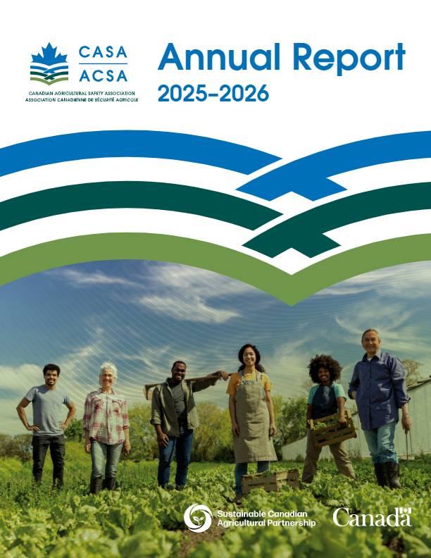 Canadian Agricultural Safety Association 2025-2026 Annual Report cover image.
