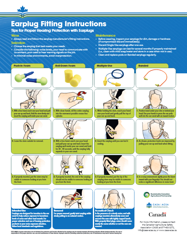 Canadian Agricultural Safety Association logo with safety tips for farm equipment use.